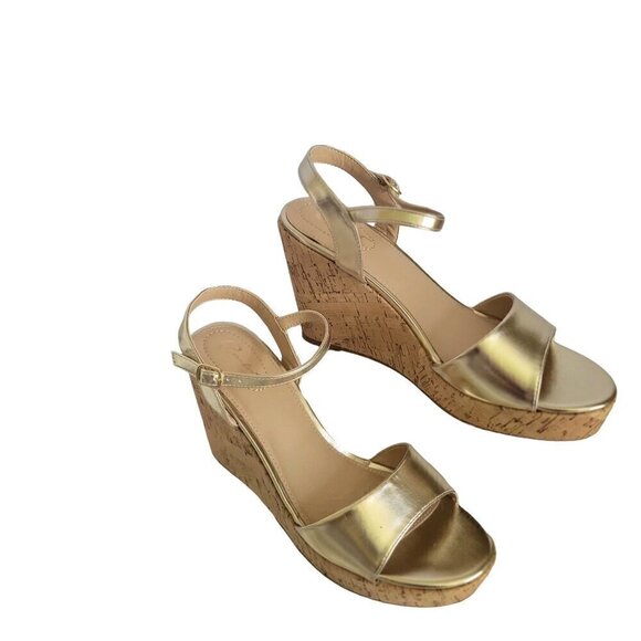 C Comfort Metallic Cork Wedges Style # 45291863 SZ 9 - Picture 2 of 9